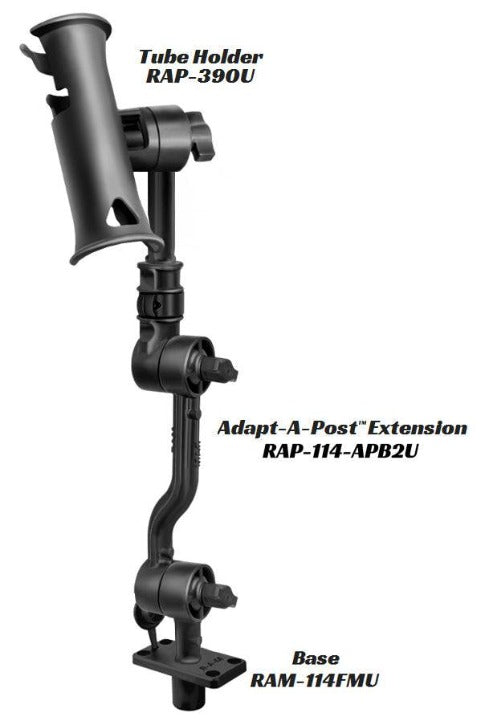 RAM Adjustable Adapt-A-Post™ 13.5" Extension Arm - RAP-114-APB2U - OC Mounts