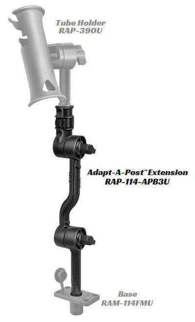 RAM Adjustable Adapt-A-Post™ 16" Extension Arm - RAP-114-APB3U - OC Mounts