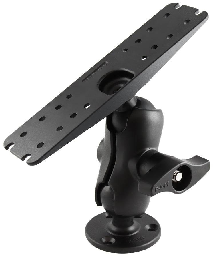 RAM D Size 2.25" Diameter Ball Mount with 11" X 3" Rectangle Plate, & 3.68" Round Plate - RAM-D-111U-C - OC Mounts
