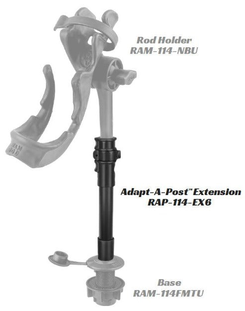 RAM Adapt-A-Post™ 9" Extension Pole - RAP-114-EX6 - OC Mounts