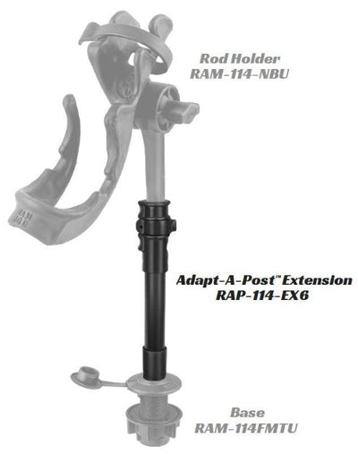 RAM Adapt-A-Post™ 9" Extension Pole - RAP-114-EX6 - OC Mounts