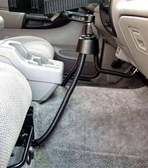 RAM Pod™ III Vehicle Mount with Single Pivot Swing Arm & Universal Tough-Tray™ Laptop Holder - RAM-316-3SW1U - OC Mounts