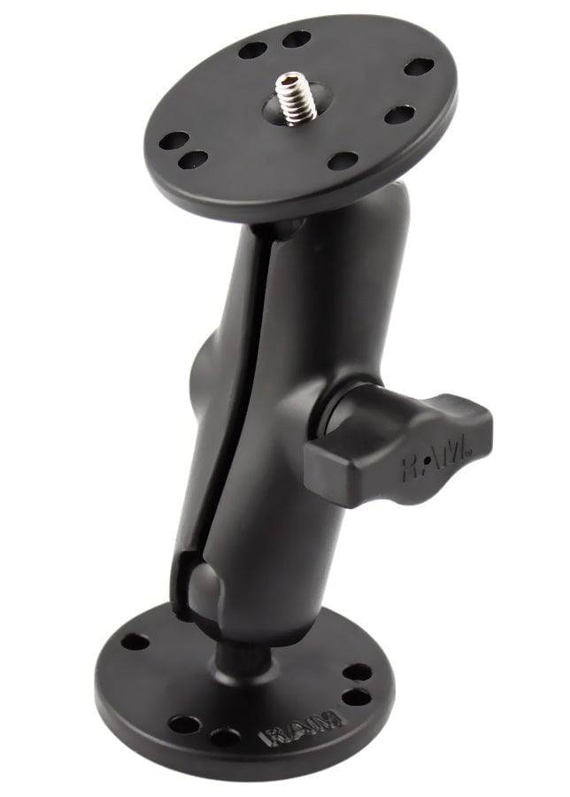 RAM 1" Ball Camera Mount with 2.5" Round Base AMPs Hole Pattern and Round Base (1/4-20 Male Thread) - RAM-B-101AU - OC Mounts