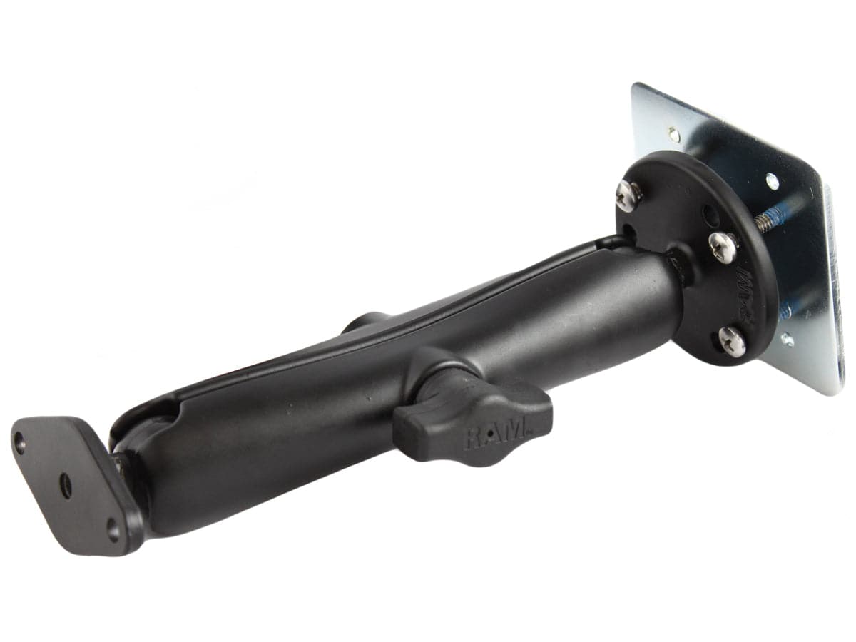 RAM Flat Surface Mount with Long Double Socket Arm and Backer Plate - RAM-B-138U-C-INT1 - OC Mounts
