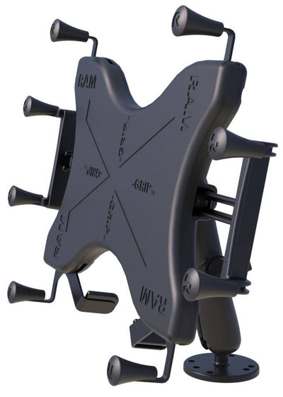 RAM Flat Surface Mount with LONG Double Socket Arm & Universal RAM® X-Grip® for 12" Tablets - RAM-B-101-C-UN11U - OC Mounts