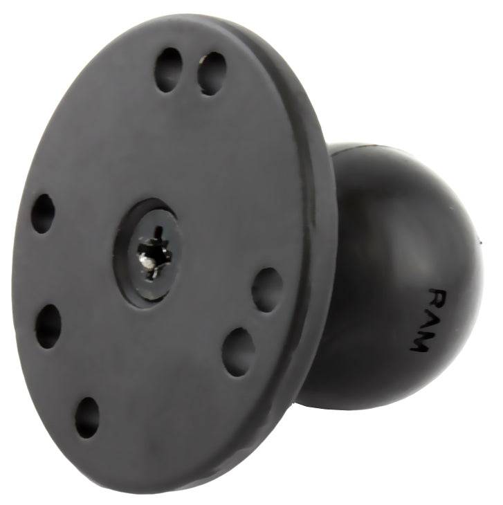 RAM 2.5" Round Base AMPs Hole Pattern, Steel Reinforced Post & C Size 1.5" Ball - RAM-202U-IN1 - OC Mounts