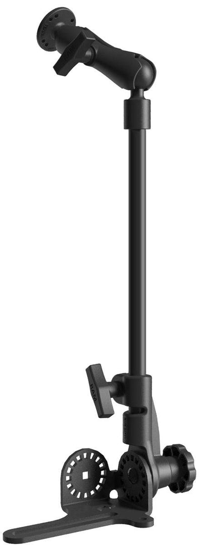 RAM Universal No-Drill RAM POD HD Vehicle Mount, 18" LONG Length Pole, Double Socket Arm & 2.5" Round Base AMPs Hole Pattern - RAM-316-HD-18-202U - OC Mounts