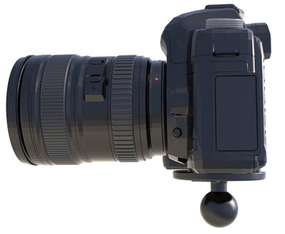 RAM Strap Clamp, Roll Bar Mount with Medium Length Double Socket Arm & 2.5" Dia. Round Base with 1/4-20 Male Threaded Post - RAM-B-149Z-2-202AU - OC Mounts