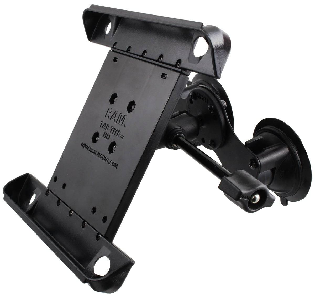 RAM Dual Suction Cup Mount with Short Arm & Retention Knob, and Tab-Tite™ Universal Tablet Holder - RAM-B-189-A-TAB3U-CRS1 - OC Mounts