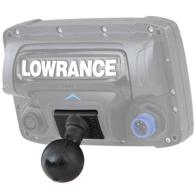 RAM Quick Release Adapter with C Size 1.5" Ball for "RUGGED USE" Lowrance Elite-5, Mark-5, Hook-5 & Elite 7 Ti Fishfinders - RAM-202U-LO11 - OC Mounts