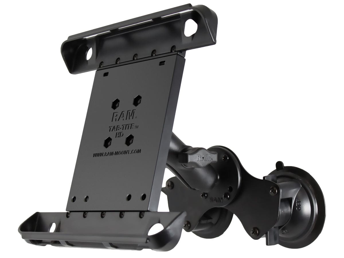 RAM Double Twist-Lock Suction Cup Mount, Tab-Tite Universal Spring Loaded Cradle for Apple iPad 1-4 WITH OR WITHOUT LIGHT DUTY CASE - RAM-B-189-TAB3U - OC Mounts