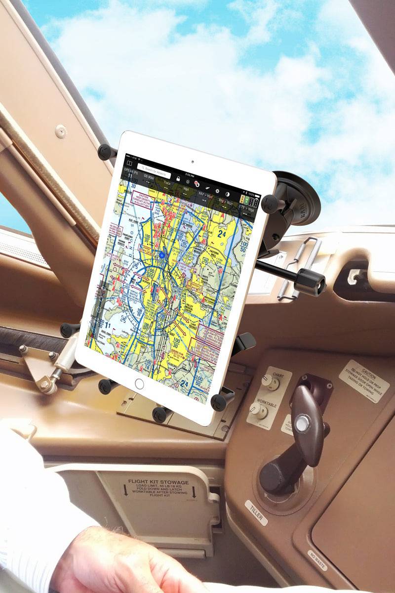 RAM® X-Grip® with RAM® Twist-Lock™ Dual Suction for 9"-10" Tablets - RAM-B-189-UN9-ALA1-KRU - OC Mounts