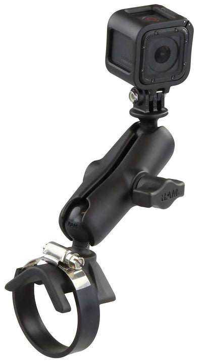 RAM Strap Clamp Mount with Universal Action Camera Adapter - RAM-B-108-GOP1U - OC Mounts