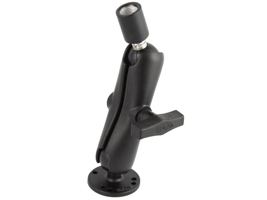 RAM C Size 1.5" Ball Mount with 2.5" Round Plate with AMPs Hole Pattern & 1/2" NPT Female - RAM-101-218-1U