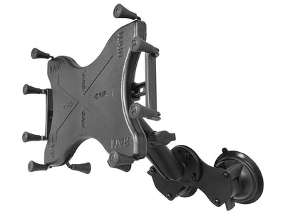RAM Dual Suction Cup Mount with Long Arm, and Universal RAM® X-Grip® Holder for 10" Tablets - RAM-B-189-C-UN9U - OC Mounts