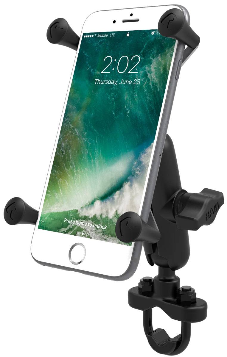RAM Handlebar U-Bolt Mount with Universal RAM® X-Grip® Large Phone/Phablet Cradle - RAM-B-149Z-UN10U - OC Mounts
