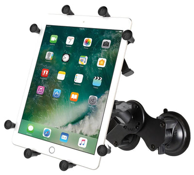 RAM Dual Suction Cup Mount with Long Arm, and Universal RAM® X-Grip® Holder for 10" Tablets - RAM-B-189-C-UN9U - OC Mounts
