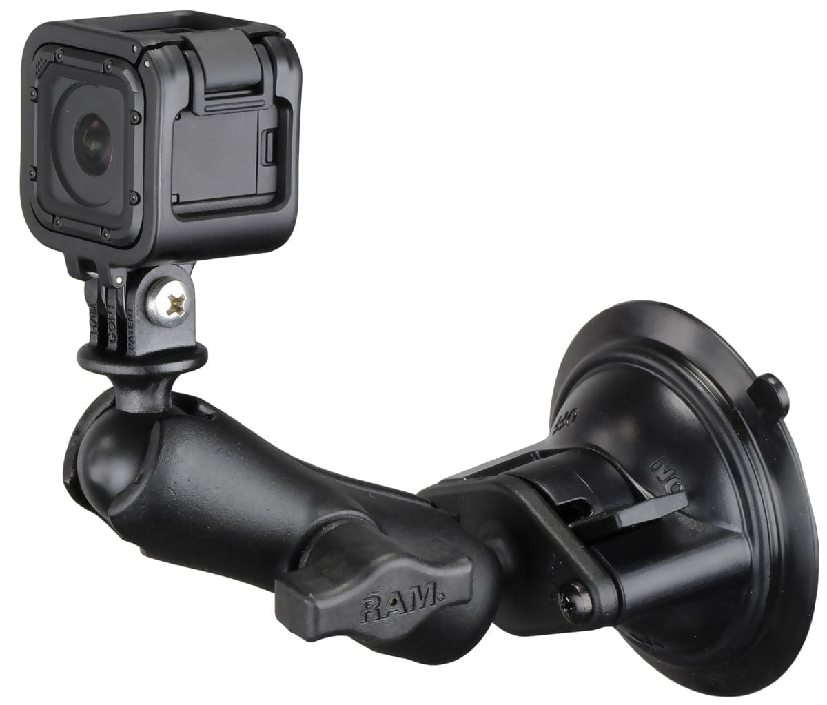 RAM Twist-Lock™ Suction Cup Mount with Universal Action Camera Adapter - RAM-B-166-GOP1 - OC Mounts