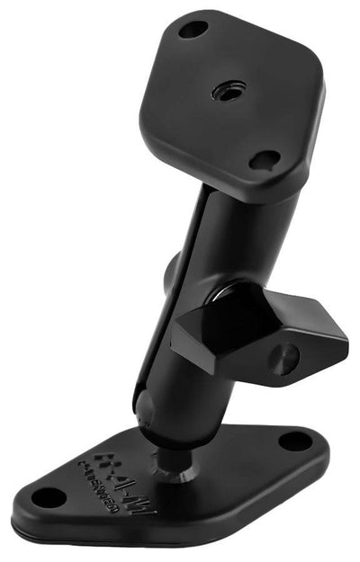 RAM 0.56" Diameter Ball Mount with Medium Length Double Socket Arm and 2 qty Diamond Bases that contain the AMPs hole pattern - RAM-A-101U - OC Mounts