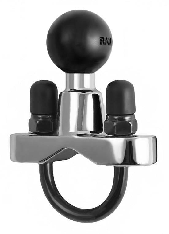 RAM Chrome Rail Base with Stainless Steel U-Bolt & 1" Ball for Rails from 0.5" to 1.25" in Diameter - RAM-B-231CHU - OC Mounts