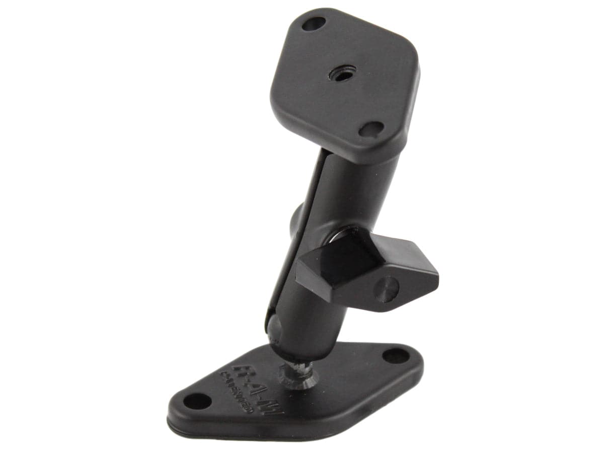 RAM 0.56" Diameter Ball Mount with Medium Length Double Socket Arm and 2 qty Diamond Bases that contain the AMPs hole pattern - RAM-A-101U - OC Mounts