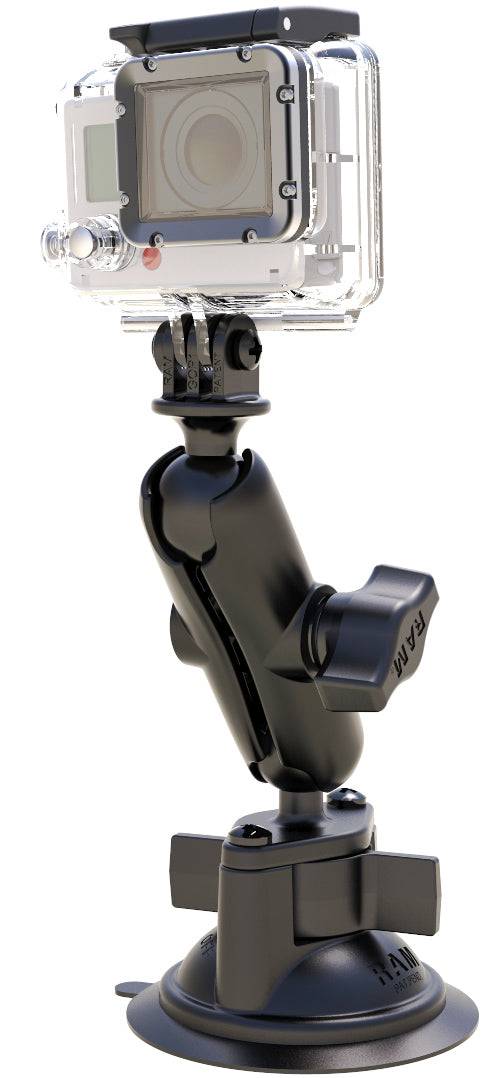 RAM Twist-Lock™ Suction Cup Mount with Universal Action Camera Adapter - RAM-B-166-GOP1 - OC Mounts