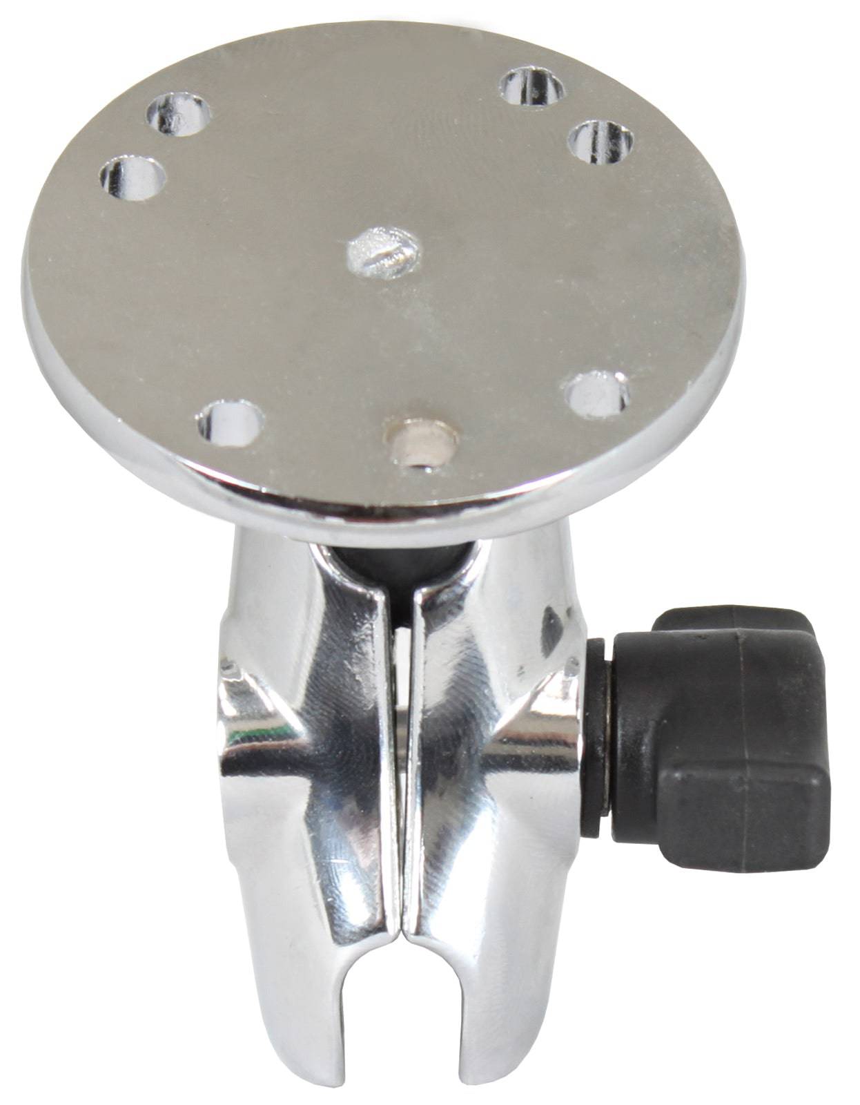 RAM Chrome 1" Diameter Ball Short Length Double Socket Arm with 2.5" Round Base that contains the AMPs Hole Pattern - RAM-B-103CHU-A - OC Mounts