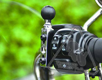 RAM Chrome Motorcycle Brake/Clutch Reservoir Base with 1" Ball - RAM-B-309-1CHU - OC Mounts