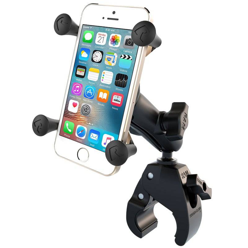 RAM Small Tough-Claw™ Base with Double Socket Arm and Universal RAM® X-Grip® Cell/iPhone Cradle - RAM-B-400-UN7 - OC Mounts