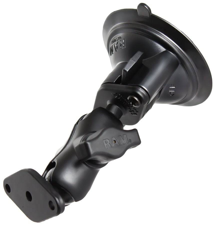 RAM Twist-Lock™ Suction Cup with Short Double Socket Arm and Diamond Base Adapter; Overall Length: 5.44" - RAM-B-166U-A - OC Mounts