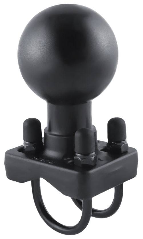 RAM Double U-Bolt Base with D Size 2.25" Ball for Rails from 0.75" to 1.25" in Diameter - RAM-D-235U - OC Mounts