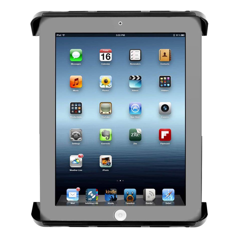 RAM POD Vehicle Mount with Tab-Tite™ Universal Spring Loaded Cradle for the Apple iPad 1-4 WITH OR WITHOUT LIGHT DUTY CASE - RAM-B-316-1-TAB3 - OC Mounts