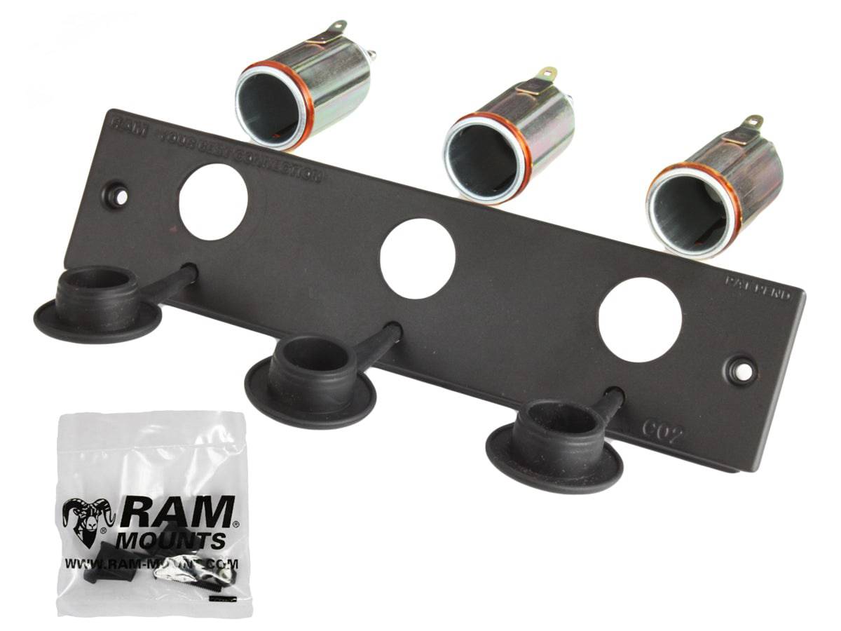 (3 QTY) RAM 12 Volt Lighter Receptacle Faceplate - RAM-FP2-CIG3 - OC Mounts