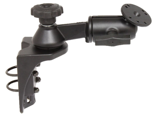 RAM Single Swing Arm on Vertical Rail Mounting Base. Swing Arm Connects to a 2.5" Diameter Ball Base. - RAM-VB-110V-2U