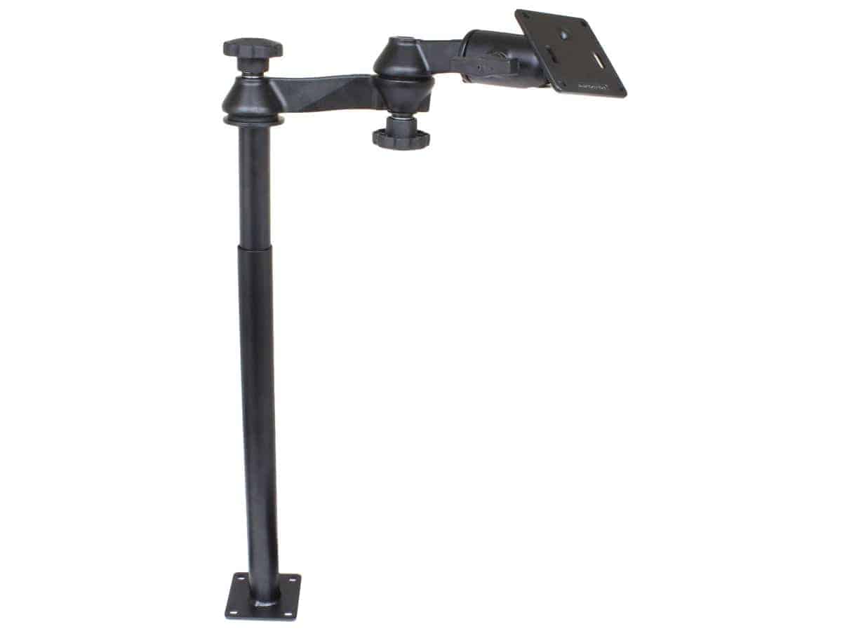 RAM Double Swing Arm with 12" Male Tele-Pole™, 18" Female Tele-Pole™ & 3.625" Square Base (75mm x 75mm VESA) - RAM-VP-SW1-1218-2461 - OC Mounts