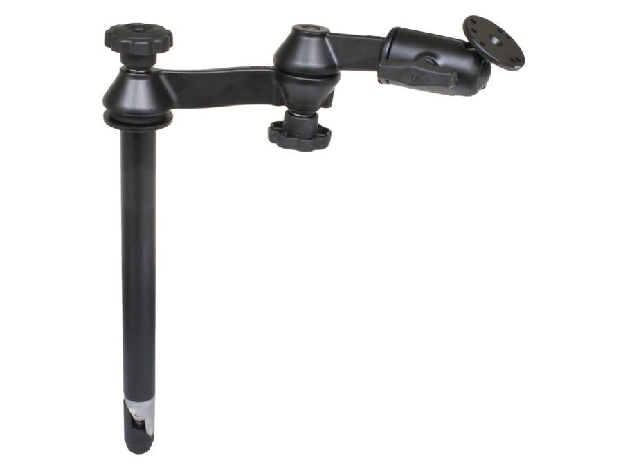 RAM Double Swing Arm with 12" Male Tele-Pole™ & 2.5" Round Base AMPs Hole Pattern - RAM-VP-SW1-12 - OC Mounts