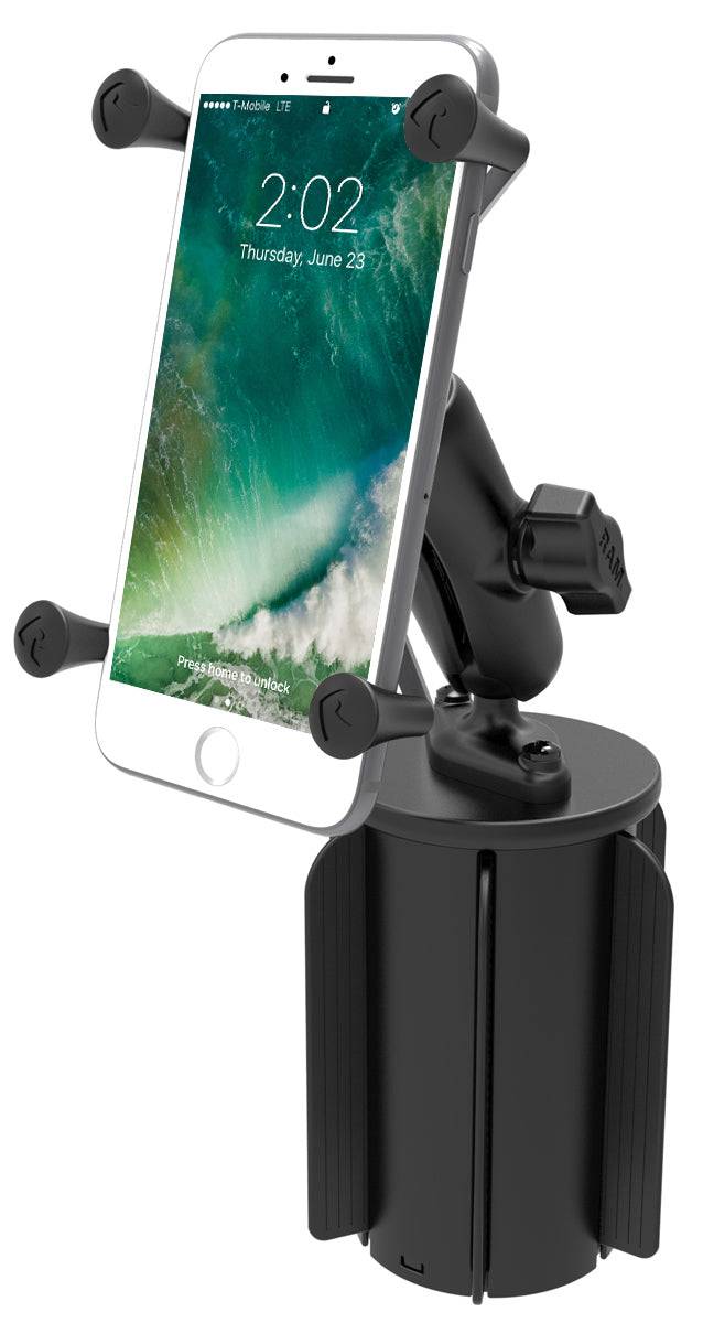 RAM-A-CAN™ II Universal Cup Holder Mount with Universal RAM® X-Grip® Large Phone/Phablet Cradle - RAP-299-3-UN10U - OC Mounts