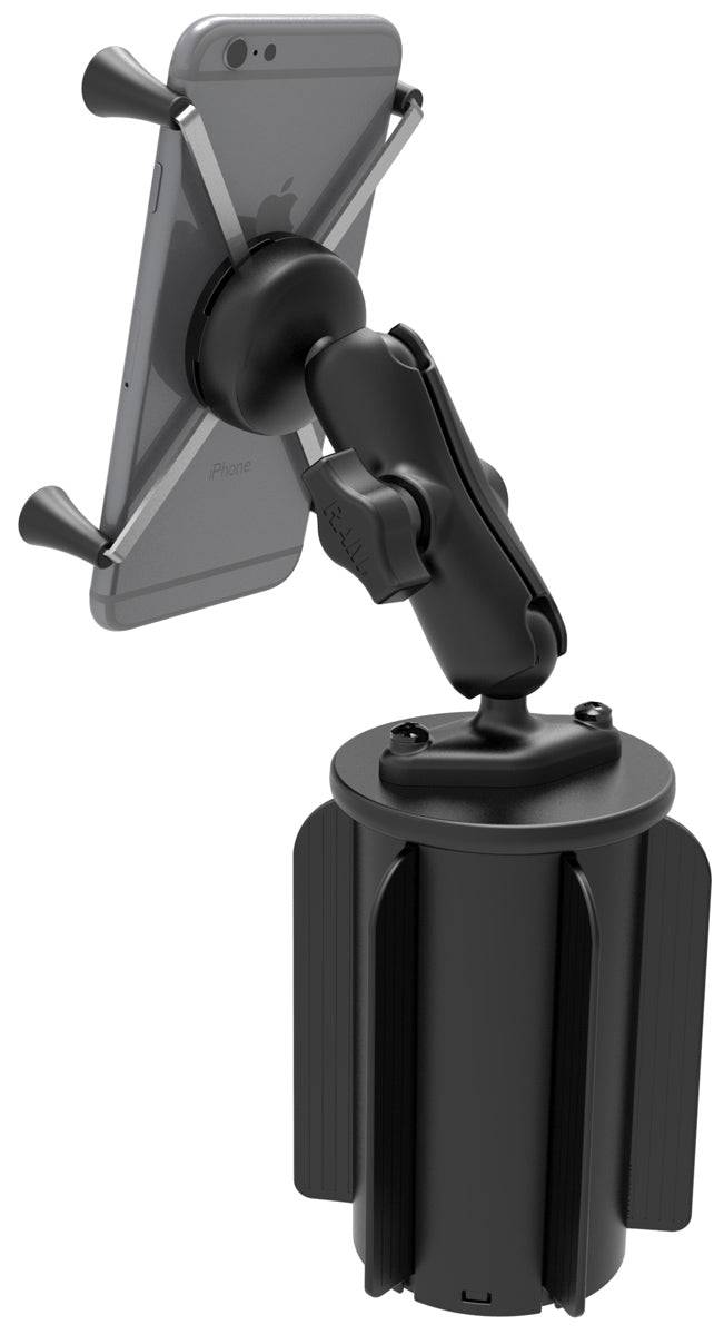 RAM-A-CAN™ II Universal Cup Holder Mount with Universal RAM® X-Grip® Large Phone/Phablet Cradle - RAP-299-3-UN10U - OC Mounts