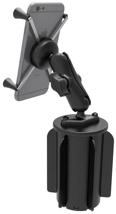 RAM-A-CAN™ II Universal Cup Holder Mount with Universal RAM® X-Grip® Large Phone/Phablet Cradle - RAP-299-3-UN10U - OC Mounts
