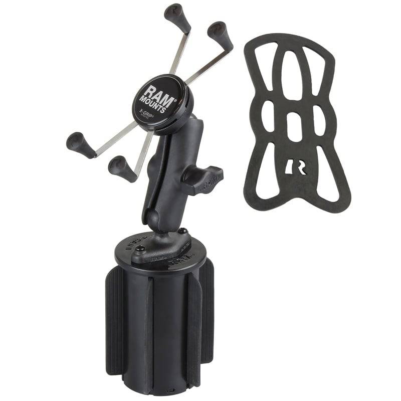RAM-A-CAN™ II Universal Cup Holder Mount with Universal RAM® X-Grip® Large Phone/Phablet Cradle - RAP-299-3-UN10U - OC Mounts