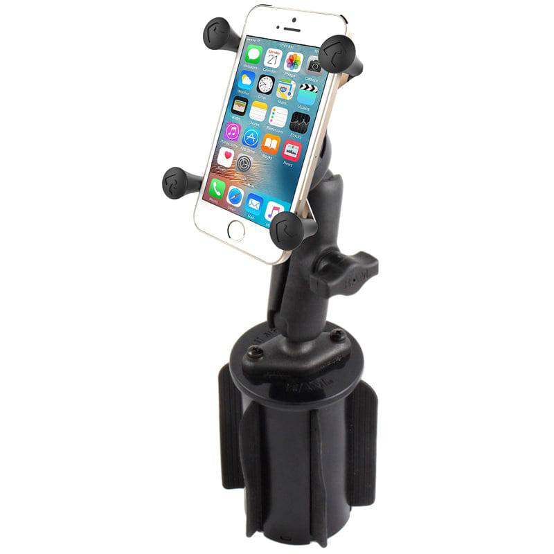 RAM-A-CAN™ II Universal Cup Holder Mount with Universal RAM® X-Grip® Cell/iPhone Cradle - RAP-299-3-UN7BU - OC Mounts