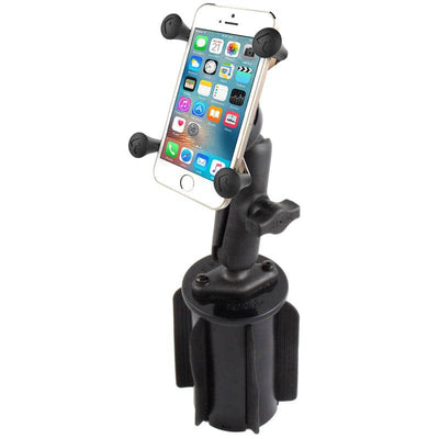 RAM-A-CAN™ II Universal Cup Holder Mount with Universal RAM® X-Grip® Cell/iPhone Cradle - RAP-299-3-UN7BU - OC Mounts
