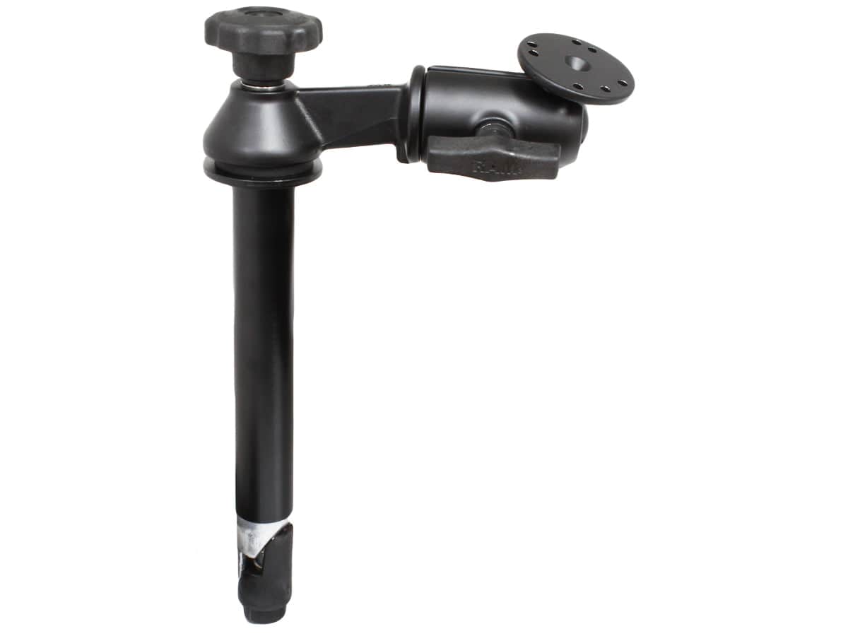 RAM Single Swing Arm with 8" Male Tele-Pole™ & 2.5" Round Base AMPs Hole Pattern - RAM-VP-SW2-8 - OC Mounts
