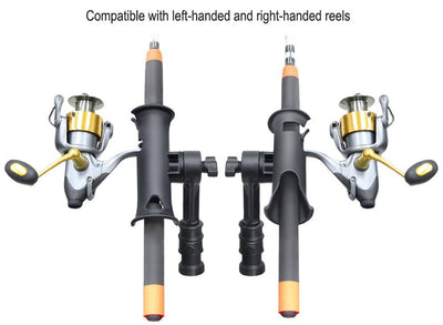 RAM Tube Jr.™ Fishing Rod Holder with Medium 4" Length Spline Post & Adapt-A-Post™ Track Mounting Base - RAP-390-SAAPU - OC Mounts