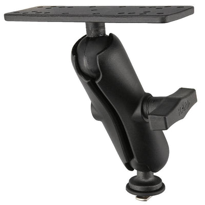 RAM 1.5" Ball Mount with 6.25" X 2" Rectangle Base, Double Socket Arm & Track Ball™ Base - RAM-111B-354-TRA1U - OC Mounts