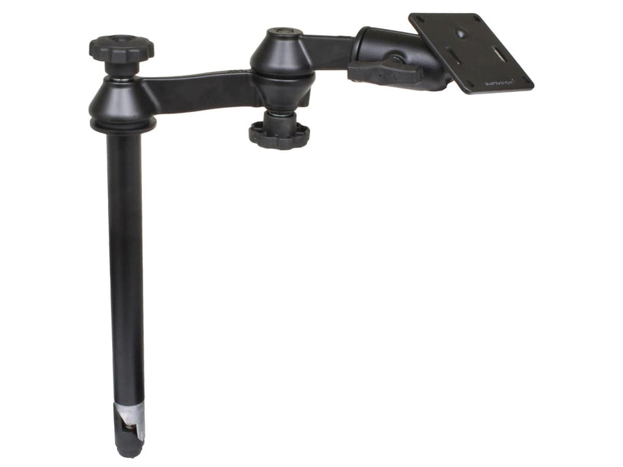 RAM Double Swing Arm with 12" Male Tele-Pole™ & 3.625" Square Base (75mm x 75mm VESA) - RAM-VP-SW1-12-2461 - OC Mounts