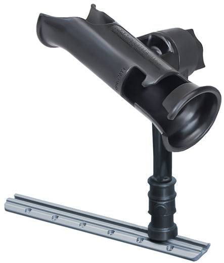 RAM Tube Jr.™ Fishing Rod Holder with Medium 6" Length Spline Post & Adapt-A-Post™ Track Mounting Base - RAP-390-AAPU - OC Mounts