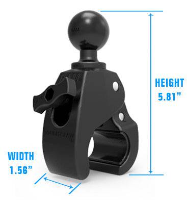 RAM® Medium Tough-Claw™ Base with Double Socket Arm and Round Base Adapter - RAP-404-202U - OC Mounts