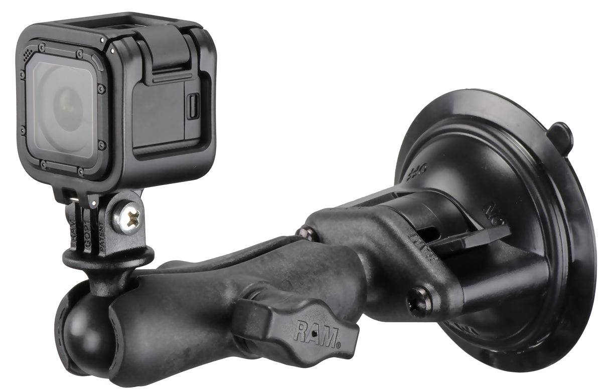 RAM Composite Twist-Lock™ Suction Cup Mount with Universal Action Camera Adapter - RAP-B-166-GOP1 - OC Mounts
