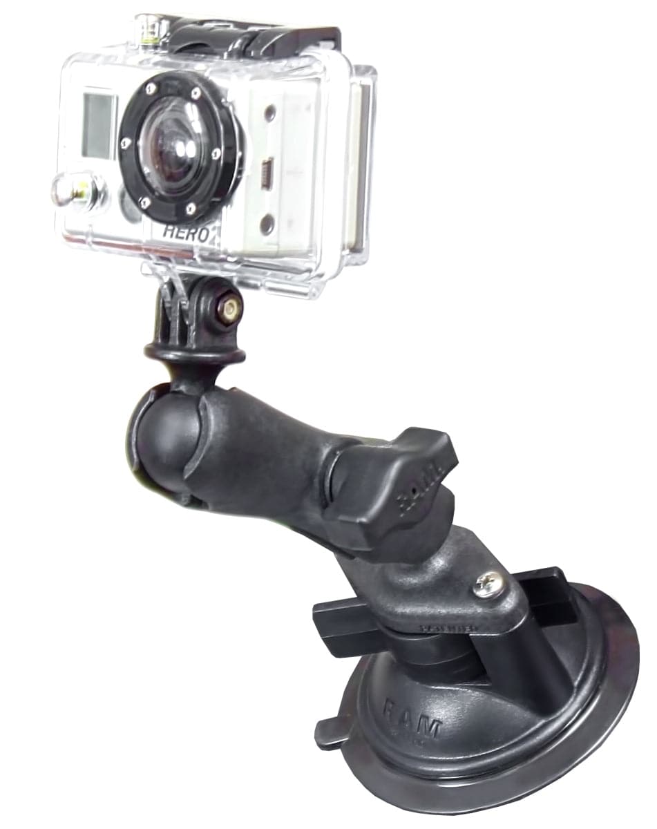 RAM Composite Twist-Lock™ Suction Cup Mount with Universal Action Camera Adapter - RAP-B-166-GOP1 - OC Mounts